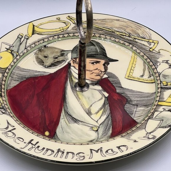 Rare! Royal Doulton "The Hunting Man" collectors plate D.6282 With silver plate - Picture 8 of 8